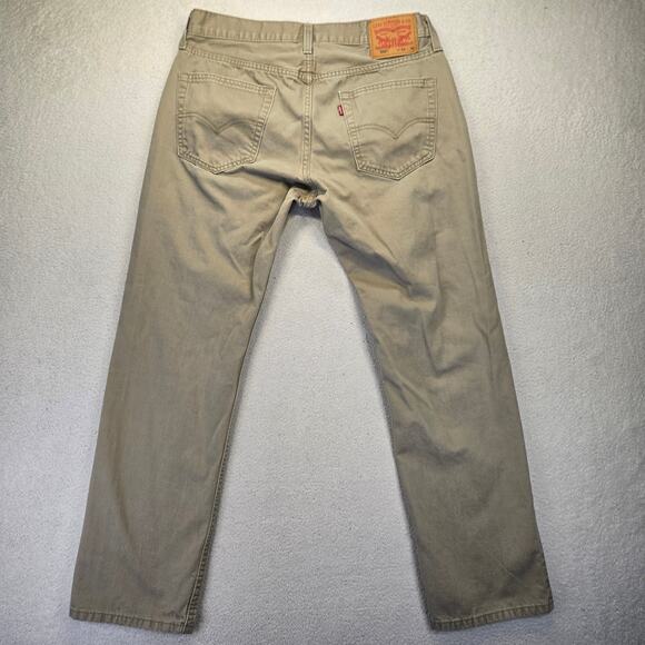 Levis 559 Jeans Mens 33x32 Relaxed Fit Straight Leg Khaki 100% Cotton Tan *33x30 - Picture 4 of 14